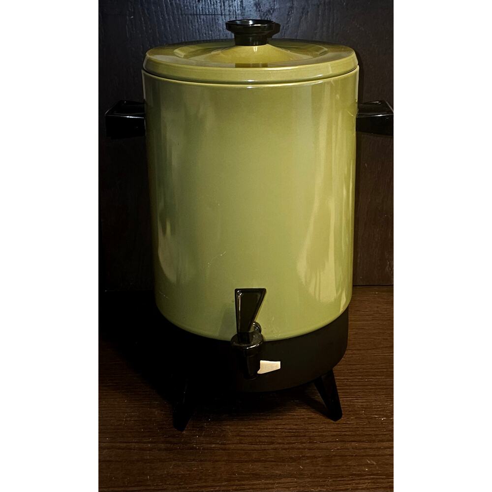 Vtg MCM Mid Century Empire Coffee Perculator Avocado Green Retro 32 cups WORKS